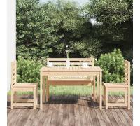 Vidaxl Ensemble À Dîner De Jardin 4 Pcs Bois Massif De Pin