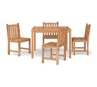 Bois de Teck Massif Ensemble de Salle à Manger d'Extérieur 5pcs Meubles vidaXL