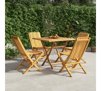 vidaXL Ensemble à Dîner de Jardin 5 pcs, Ensemble à Manger avec Table et Chaise, Ensemble de Salon, Meubles de Terrasse, Scandinave, Bois de Teck Massif bois de teck