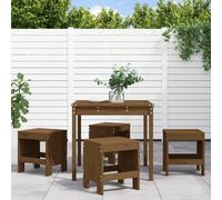 Vidaxl Ensemble À Dîner De Jardin 5 Pcs Marron Miel Bois Pin Massif