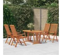 vidaXL Ensemble à Dîner de Jardin 5 pcs Mobilier de Salle à Manger de Patio Table et Chaises de Repas de Terrasse Extérieur 3087338 Marron G