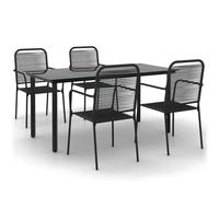 Ensemble de Salle à Manger de Jardin 9 pcs Noir Mobilier Dîner Patio vidaXL