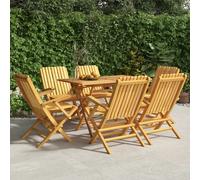 vidaXL 7-delige Tuinset massief teakhout3155006 bois de teck G