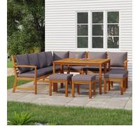 Vidaxl Ensemble À Manger De Jardin Avec Coussins 11 Pcs Bois D'acacia