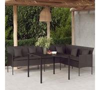 Ensemble À Dîner De Jardin Et Coussins 2pcs Noir Résine Tressée Vidaxl Vidaxl