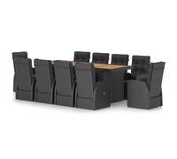 Vidaxl Ensemble À Dîner D'extérieur 11pcs Avec Coussins Résine Tressée