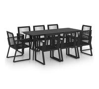 Vidaxl Ensemble À Dîner D'extérieur 9 Pcs Rotin Pvc Noir Noir