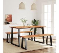 Ensemble à Manger 3 pcs avec Bord Vivant Dîner Bois Massif d'Acacia vidaXL