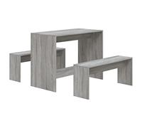 vidaXL Ensemble à Manger 3 pcs, Table et Chaises de Cuisine, Meubles de Repas, Mobilier de Maison Intérieur, Sonoma Gris Bois d'Ingénierie