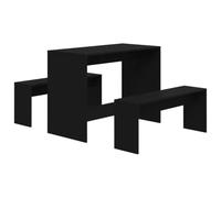 vidaXL Ensemble à Manger 3 pcs, Table et Chaises de Cuisine, Meubles de Repas, Mobilier de Maison Intérieur, Noir Bois d'Ingénierie
