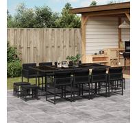 Vidaxl Ensemble À Manger De Jardin 13 Pcs Coussins Noir Résine Tressée