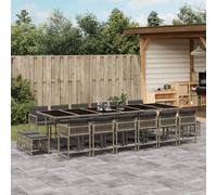 Vidaxl Ensemble À Manger De Jardin 17 Pcs Et Coussins Résine Tressée