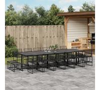 Vidaxl Ensemble À Manger De Jardin 17 Pcs Noir Résine Tressée