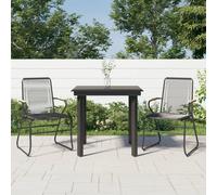 Ensemble à manger de jardin 3 pcs noir rotin PVC 3099209