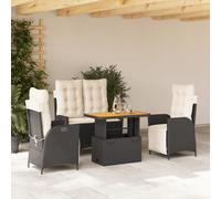 Vidaxl Ensemble À Manger De Jardin 4 Pcs Avec Coussins Noir