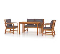 vidaXL Ensemble à Manger de Jardin 4 pcs Coussins Bois Acacia