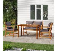 vidaXL Ensemble à manger de jardin 4 pièces avec coussins Bois d'acacia 3154979