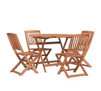 vidaXL Salon de jardin 5 pcs table ronde chaises pliables bois d'acacia solide