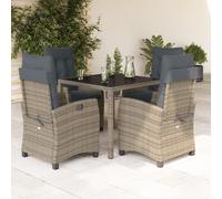 5-delige Tuinset met kussens poly rattan grijs3212645