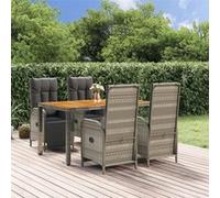 Mobilier à Dîner de Jardin et Coussins Meuble de Salle à Manger Rotin vidaXL