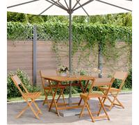 Vidaxl Ensemble À Manger De Jardin 5 Pcs Taupe Tissu Et Bois Massif