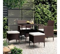 Vidaxl Ensemble À Manger De Jardin 5pcs Résine Tressée Marron