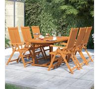 Vidaxl Ensemble À Manger De Jardin 7 Pcs Bois D'acacia Massif 120-170 Cm