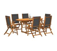 Vidaxl Ensemble À Manger De Jardin 7pcs Bois D'acacia Solide Textilène