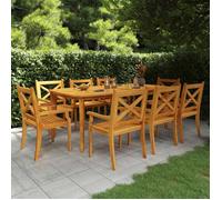 Vidaxl Ensemble À Manger De Jardin 9 Pcs Bois D'acacia Solide
