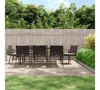 Vidaxl Ensemble À Manger De Jardin 9 Pcs Coussins Résine Tressée Acier