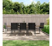 Vidaxl Ensemble À Manger De Jardin 9 Pcs Noir Textilène Et Acier