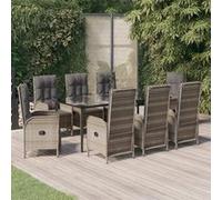 Mobilier à Dîner de Jardin avec Coussins Meuble à Manger Résine Tressée vidaXL