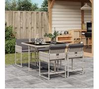 vidaXL Ensemble à Manger de Jardin avec Coussins 5 pcs, Table et Chaise de Terrasse, Meubles de Patio, Mobilier d'Extérieur, 3211259