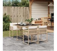 vidaXL Ensemble à Manger de Jardin avec Coussins 5 pcs, Table et Chaises à Dossier Rabattable, Meubles d'Extérieur Patio 3211438