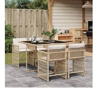 vidaXL Ensemble à manger de jardin 5 pcs avec coussins Table et chaises à dossier rabattable 3211618