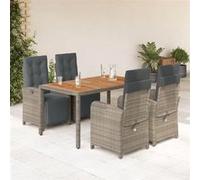 5-delige Tuinset met kussens poly rattan grijs3212482