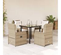 5-delige Tuinset met kussens poly rattan beige3262890