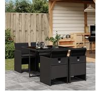 vidaXL Ensemble à Manger de Jardin avec Coussins 5pcs, Table et Chaise de Terrasse, Meubles de Patio, Mobilier d'Extérieur, 3210535