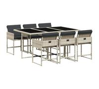 Ensemble à Manger de Jardin avec Coussins Table 11 pcs Résine Tressée vidaXL