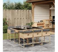 vidaXL Ensemble à manger de jardin 3211272 – 7 pcs avec coussins, mélange beige