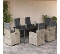 vidaXL Ensemble à manger de jardin 3212610, 7 pcs avec coussins – table et chaises réglables