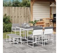 Vidaxl Ensemble À Manger De Jardin Avec Coussins 9 Pcs Blanc Textilène