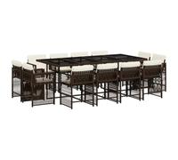 vidaXL Ensemble à Manger de Jardin avec Coussins 9 pcs, Table et Chaises à Dossier Rabattable, Meubles d'Extérieur Patio Terrasse, Moderne, Marron Résine Tressée