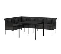 vidaXL Ensemble à Manger de Jardin Coussins 2pcs Noir résine tressée, Ensemble de Salle à Manger, Ensemble de canapé, Ensemble de mobilier d'extérieur