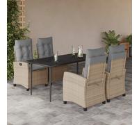 Vidaxl Ensemble À Manger De Jardin Coussins 5 Pcs Mélange Beige Rotin