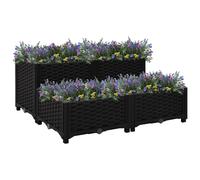 Vidaxl Ensemble À Manger De Jardin Coussins 5pcs Noir Résine Tressée
