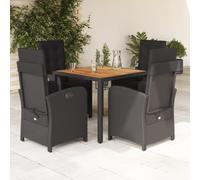 vidaXL Ensemble à Manger de Jardin avec Coussins 5 pcs, Table et Chaises avec Dossier et Repose-pied Réglables, Meubles 3212475 Gris G