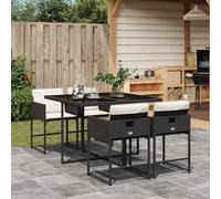 Ensemble à Manger de Jardin avec Coussins Table 11 pcs Résine Tressée vidaXL