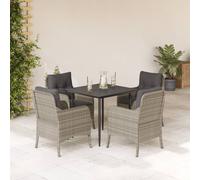 vidaXL 5-delige Tuinset met kussens poly rattan lichtgrijs3211991 G