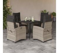 Ensemble à Manger de Jardin Coussins Table 7pcs Gris Clair Résine Tressée vidaX